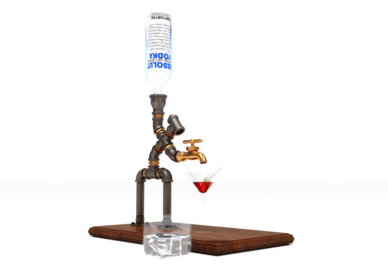 Liquor Dispenser LD03 3D Model .c4d .max .obj .3ds .fbx .stl .blend