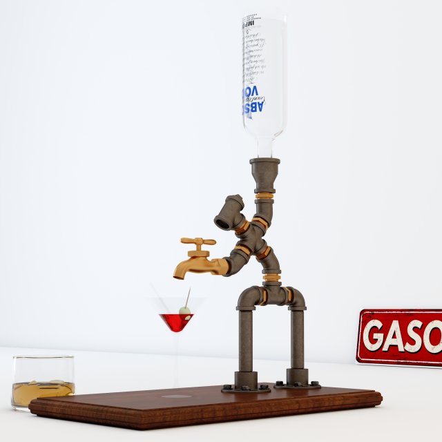 liquor dispenser ld3 3D Model .c4d .max .obj .3ds .fbx .stl .blend 