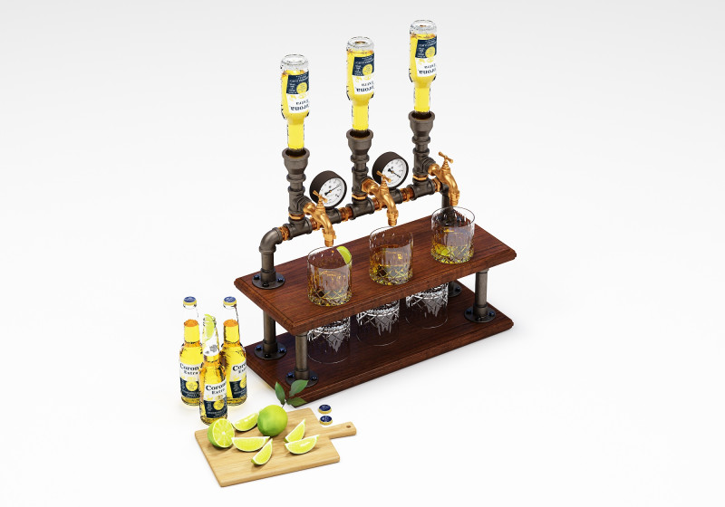 Liquor Dispenser LD07 3D Model .c4d .max .obj .3ds .fbx .stl .blend 