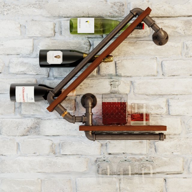 wine rack wr1 3D Model .c4d .max .obj .3ds .fbx .stl .blend 