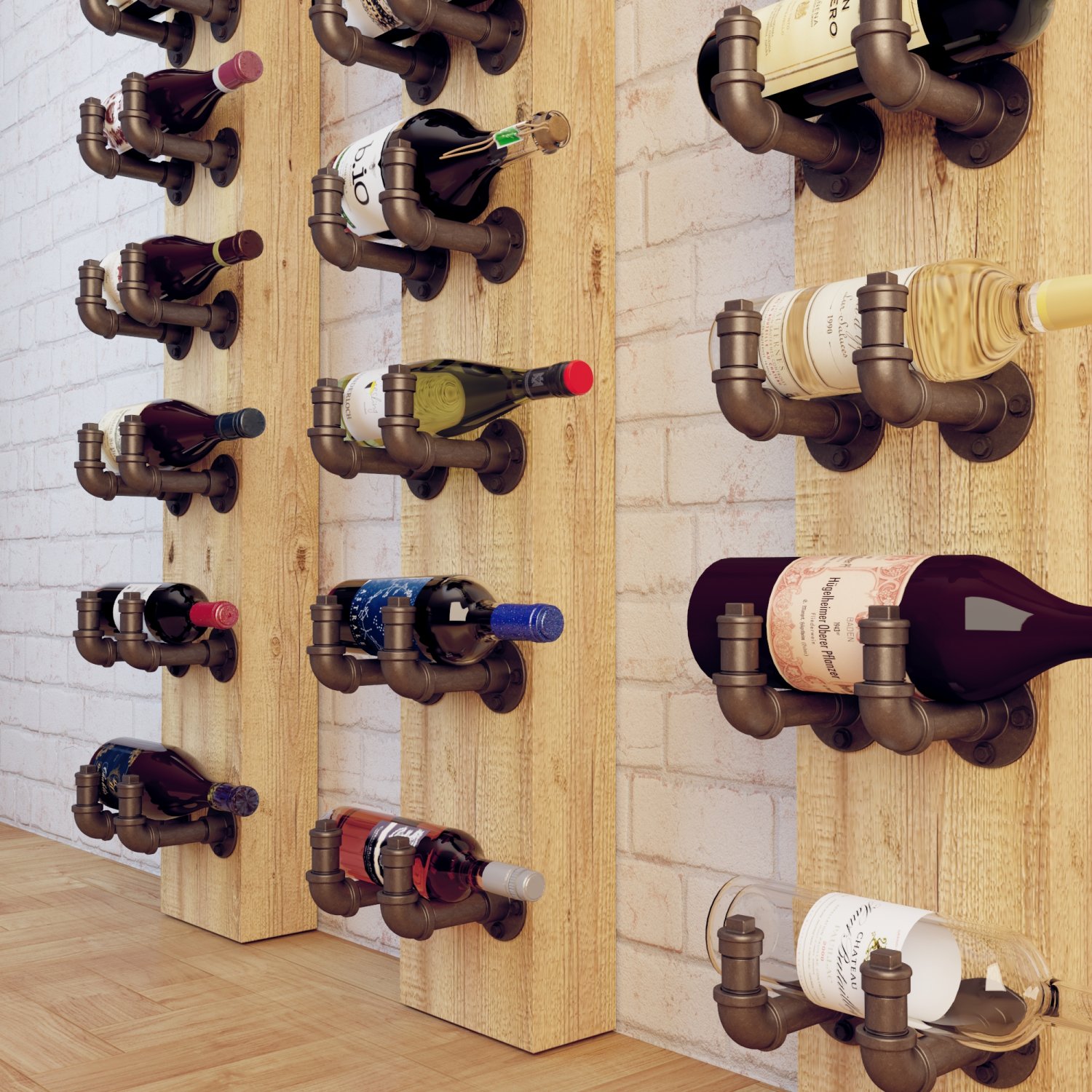 Gas pipe best sale wine rack