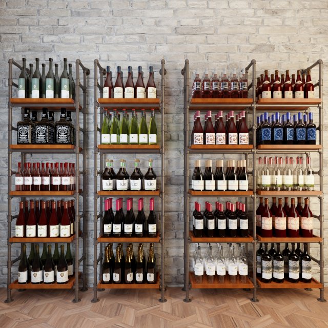 wine rack wr10 Modello 3D .c4d .max .obj .3ds .fbx .stl .blend 