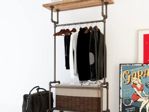 hall tree and clothing rack cr01 3D Model