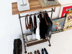 hall tree and clothing rack cr01 3D Model