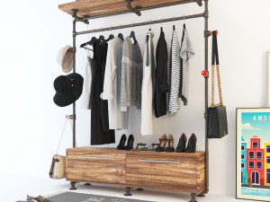 hall tree and clothing rack cr02 3D Model