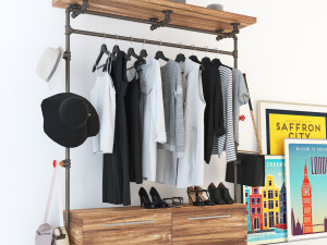 hall tree and clothing rack cr02 3D Model