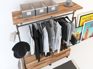 hall tree and clothing rack cr02 3D Model