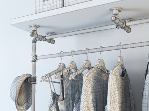 hall tree and clothing rack cr02 3D Model