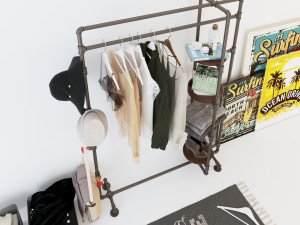 hall tree and clothing rack cr03 3Dモデル