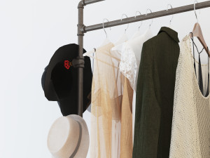 hall tree and clothing rack cr03 3Dモデル