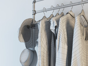 hall tree and clothing rack cr03 3Dモデル