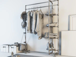 hall tree and clothing rack cr03 3D Model