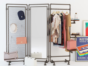 Hall tree and clothing rack cr04 Modelo 3D