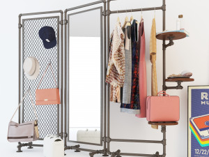 Hall tree and clothing rack cr04 Modelo 3D
