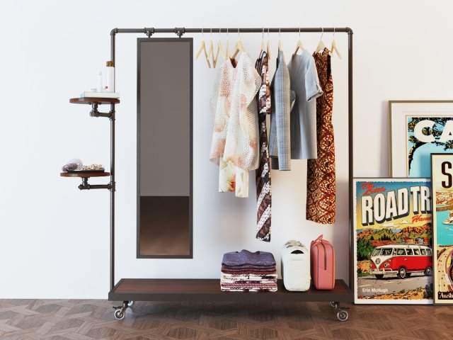 Hall tree and Clothing Rack CR06 Modello 3D .c4d .max .obj .3ds .fbx .stl .blend 