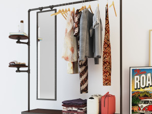 Hall tree and Clothing Rack CR06 Modello 3D