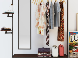 Hall tree and Clothing Rack CR06 Modello 3D