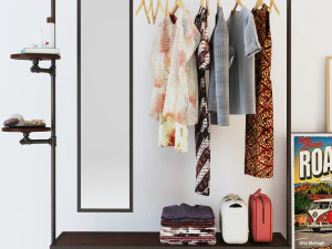 Hall tree and Clothing Rack CR06 3D Model