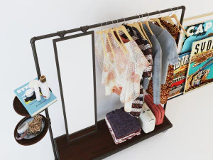 Hall tree and Clothing Rack CR06 3D Model
