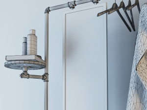 Hall tree and Clothing Rack CR06 Modello 3D