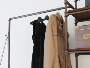 Hall tree and Clothing Rack CR07 3D Model