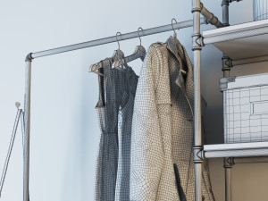 Hall tree and Clothing Rack CR07 3D Model