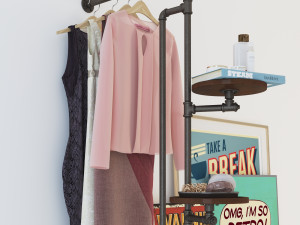 Hall tree and Clothing Rack CR08 3D Model