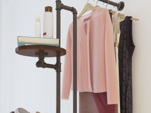 Hall tree and Clothing Rack CR08 3D Model