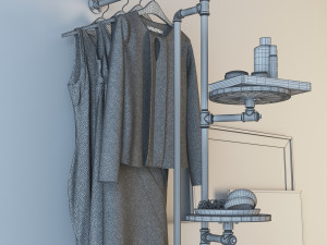 Hall tree and Clothing Rack CR08 3D Model