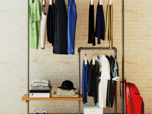 Hall tree and Clothing Rack CR10 3D Model