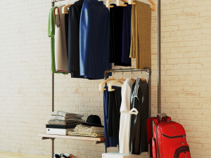 Hall tree and Clothing Rack CR10 3D Model