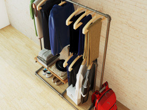 Hall tree and Clothing Rack CR10 3D Model