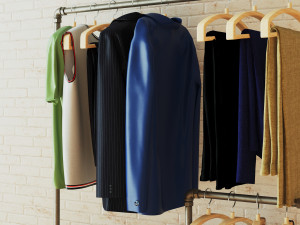 Hall tree and Clothing Rack CR10 3D Model