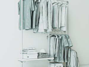 Hall tree and Clothing Rack CR10 3D Model