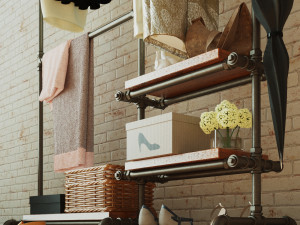 Hall tree and Clothing Rack CR11 3D Model