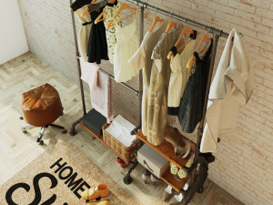 Hall tree and Clothing Rack CR11 3D Model