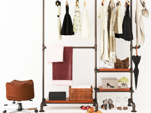 Hall tree and Clothing Rack CR11 3D Model