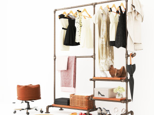 Hall tree and Clothing Rack CR11 3D Model