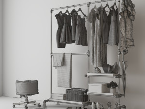 Hall tree and Clothing Rack CR11 3D Model