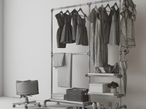 Hall tree and Clothing Rack CR11 3D Model