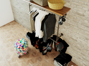 Hall tree and Clothing Rack CR12 3D Model