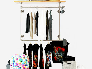 Hall tree and Clothing Rack CR12 3D Model