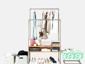 Hall tree and Clothing Rack CR13 3D Model