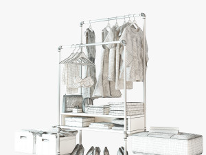 Hall tree and Clothing Rack CR13 Modelo 3D
