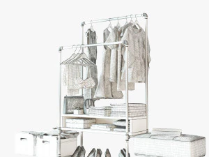 Hall tree and Clothing Rack CR13 3D Model