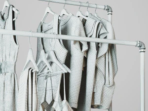 Hall tree and Clothing Rack CR13 3D Model