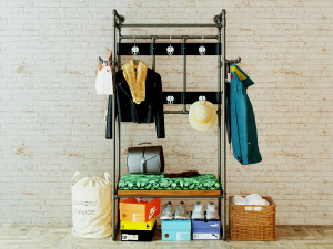 Hall tree and Clothing Rack CR14 3D Model