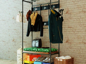 Hall tree and Clothing Rack CR14 3D Model