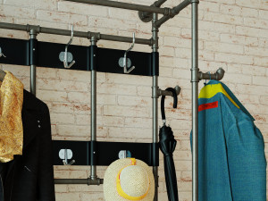 Hall tree and Clothing Rack CR14 Model 3D