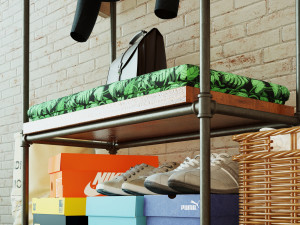 Hall tree and Clothing Rack CR14 Model 3D